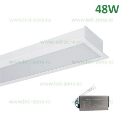 Corp Iluminat LED 48W 120cm Incastrabil Liniar EL-S77 Alb Emergenta